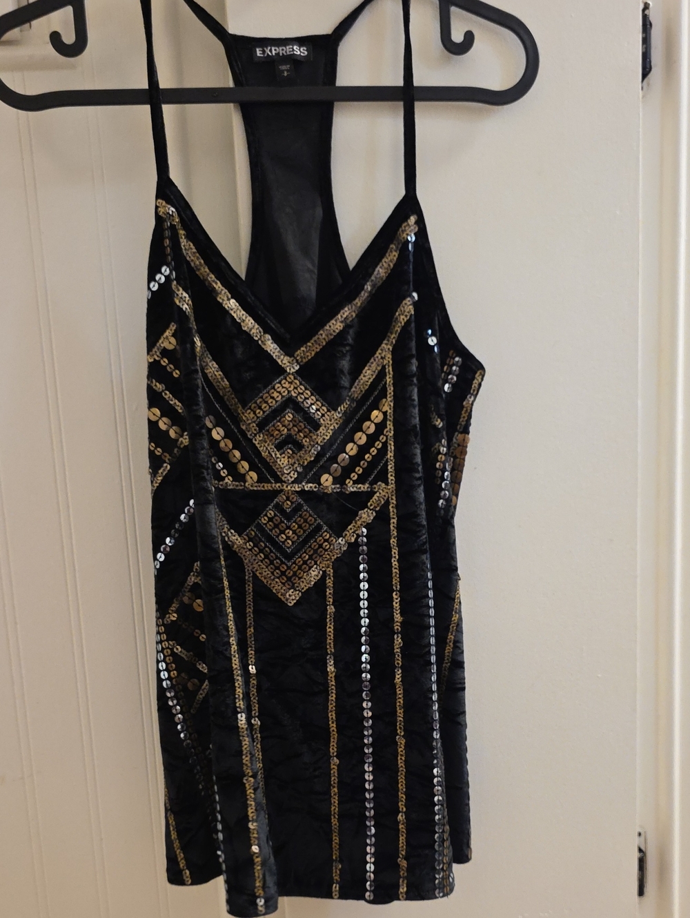 Express Black Velvet Tank Top